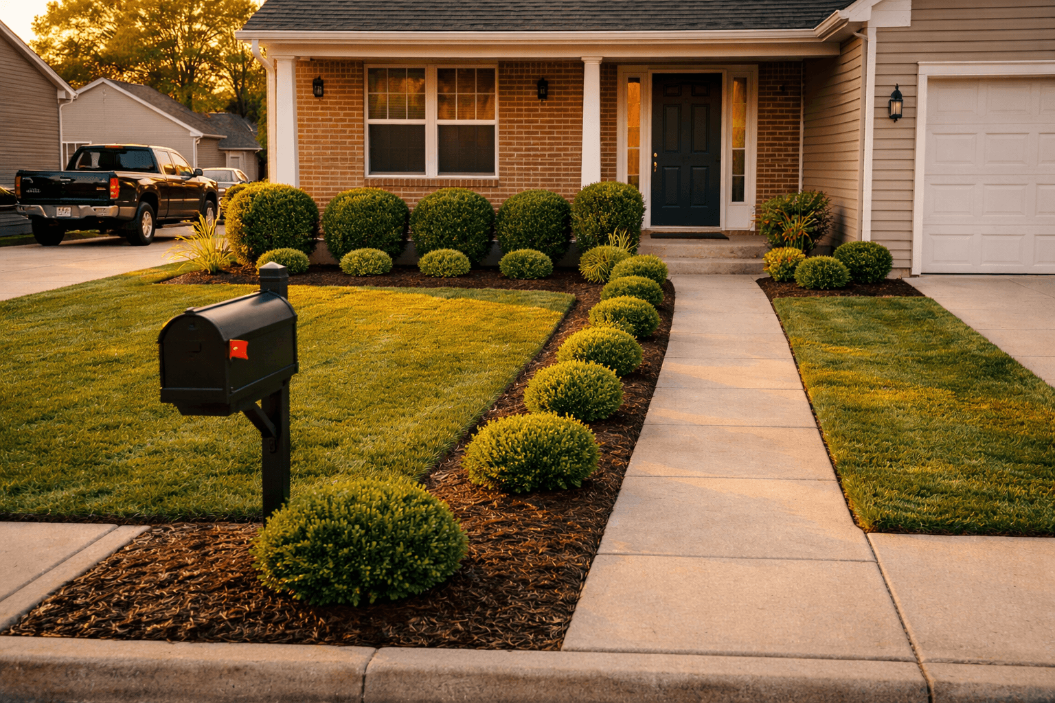 Front Yard Shrub & Pathway Design